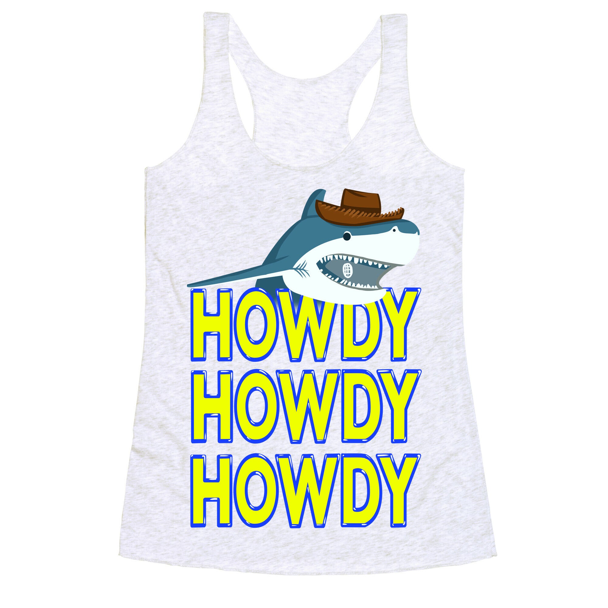 Howdy Shark Racerback Tank
